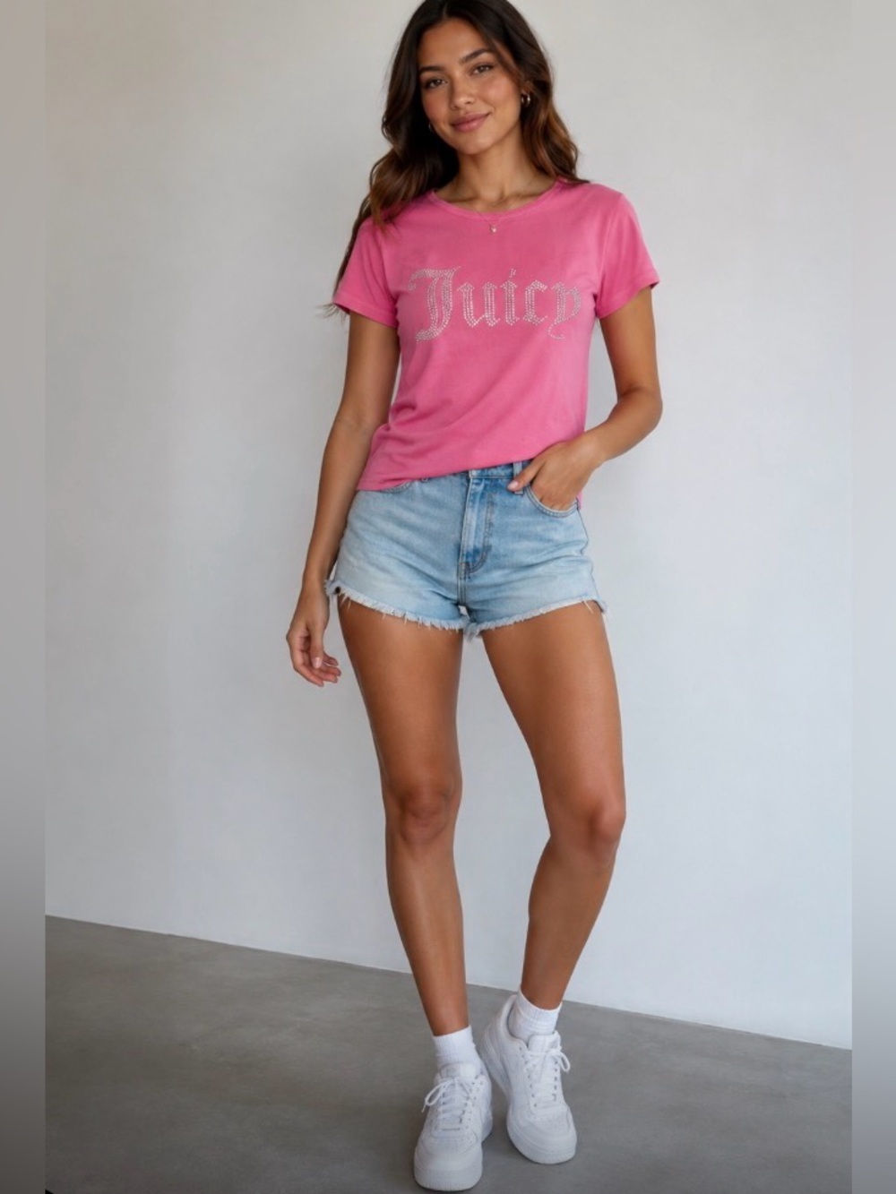 Juicy Couture Velour Pink Rhinestone Logo